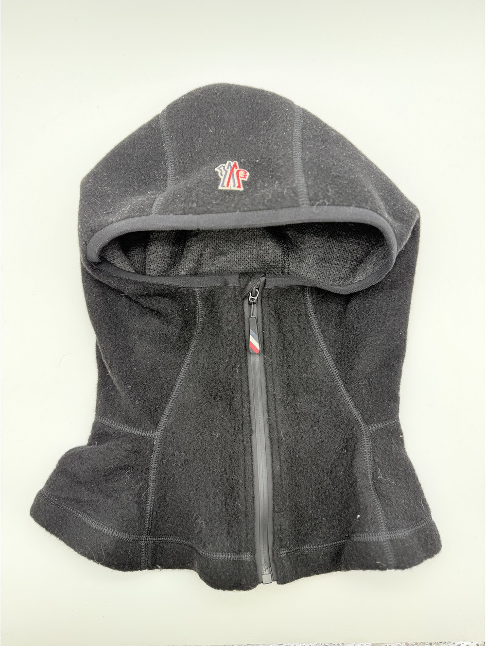 Moncler Grenoble Black Fleece Balaclava Hood with Front Zip